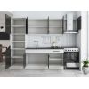 Bucatarie sofia 260 cm, wenge / alb, blat termic wenge, corp cuptor incorporabil