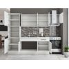 Bucatarie Sofia 260 cm, Alb, Blat termic alb, Corp cuptor incorporabil