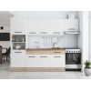 Bucatarie Sofia 260 cm, Alb / Sonoma, Blat termic nuc, Corp cuptor incorporabil