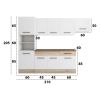 Bucatarie Sofia 260 cm, Alb / Sonoma, Blat termic nuc, Corp cuptor incorporabil
