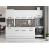 Bucatarie Sofia 260 cm, Alb, Blat termic nuc, Corp cuptor incorporabil