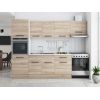 Bucatarie Sofia 260 cm, Sonoma, Blat termic alb, Corp cuptor incorporabil