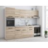 Bucatarie Sofia 260 cm, Sonoma, Blat termic alb, Corp cuptor incorporabil