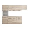 Bucatarie Sofia 260 cm, Sonoma, Blat termic alb, Corp cuptor incorporabil