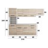 Bucatarie Sofia 260 cm, Sonoma, Blat termic alb, Corp cuptor incorporabil