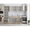 Bucatarie Sofia 260 cm, Sonoma, Blat termic alb, Corp cuptor incorporabil