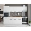 Bucatarie Sofia 260 cm, Alb, Blat termic nuc, Corp cuptor incorporabil