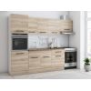 Bucatarie Sofia 260 cm, Sonoma, Blat termic nuc, Corp cuptor incorporabil