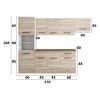 Bucatarie Sofia 260 cm, Sonoma, Blat termic nuc, Corp cuptor incorporabil