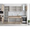 Bucatarie Sofia 260 cm, Sonoma, Blat termic nuc, Corp cuptor incorporabil