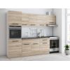Bucatarie sofia 260 cm, sonoma, blat termic wenge, corp cuptor incorporabil