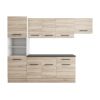 Bucatarie sofia 260 cm, sonoma, blat termic wenge, corp cuptor incorporabil