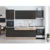 Bucatarie Sofia 260 cm, Wenge / Sonoma, Blat termic alb, Corp cuptor incorporabil
