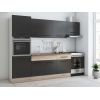 Bucatarie Sofia 260 cm, Wenge / Sonoma, Blat termic nuc, Corp cuptor incorporabil