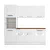 Bucatarie Sofia 200 cm, Alb, Blat termic nuc, Corp cuptor incorporabil