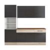 Bucatarie Sofia 200 cm, Wenge / Sonoma, Blat termic nuc, Corp hota