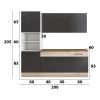 Bucatarie Sofia 200 cm, Wenge / Sonoma, Blat termic nuc, Corp hota
