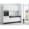 Bucatarie Sofia 200 cm, Alb / Wenge, Blat termic alb, Corp cuptor incorporabil