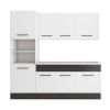 Bucatarie Sofia 200 cm, Alb / Wenge, Blat termic alb, Corp cuptor incorporabil