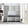 Bucatarie Sofia 200 cm, Alb / Wenge, Blat termic alb, Corp cuptor incorporabil