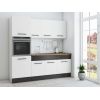 Bucatarie Sofia 200 cm, Alb / Wenge, Blat termic nuc, Corp cuptor incorporabil