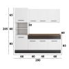 Bucatarie Sofia 200 cm, Alb / Wenge, Blat termic nuc, Corp cuptor incorporabil