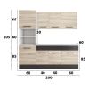 Bucatarie Sofia 200 cm, Sonoma / Wenge, Blat termic alb, Corp cuptor incorporabil