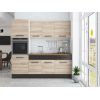 Bucatarie Sofia 200 cm, Sonoma / Wenge, Blat termic nuc, Corp cuptor incorporabil