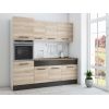 Bucatarie Sofia 200 cm, Sonoma / Wenge, Blat termic nuc, Corp cuptor incorporabil