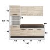 Bucatarie Sofia 200 cm, Sonoma / Wenge, Blat termic nuc, Corp cuptor incorporabil