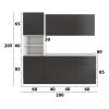 Bucatarie Sofia 200 cm, Wenge, Blat termic alb, Corp cuptor incorporabil