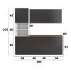 Bucatarie Sofia 200 cm, Wenge, Blat termic nuc, Corp cuptor incorporabil