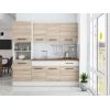 Bucatarie Sofia 200 cm, Ssonoma / Alb, Blat termic nuc, Corp cuptor incorporabil