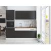 Bucatarie Sofia 200 cm, Wenge / Alb, Blat termic nuc, Corp cuptor incorporabil