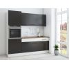 Bucatarie Sofia 200 cm, Wenge / Alb, Blat termic nuc, Corp cuptor incorporabil