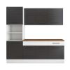 Bucatarie Sofia 200 cm, Wenge / Alb, Blat termic nuc, Corp cuptor incorporabil