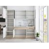 Bucatarie Sofia 200 cm, Alb / Sonoma, Blat termic alb, Corp cuptor incorporabil