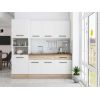 Bucatarie Sofia 200 cm, Alb / Sonoma, Blat termic nuc, Corp cuptor incorporabil