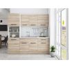 Bucatarie Sofia 200 cm, Sonoma, Blat termic alb, Corp cuptor incorporabil