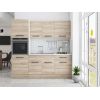 Bucatarie Sofia 200 cm, Sonoma, Blat termic alb, Corp cuptor incorporabil