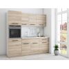 Bucatarie Sofia 200 cm, Sonoma, Blat termic alb, Corp cuptor incorporabil