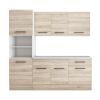 Bucatarie Sofia 200 cm, Sonoma, Blat termic alb, Corp cuptor incorporabil