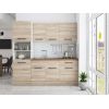 Bucatarie Sofia 200 cm, Sonoma, Blat termic nuc, Corp cuptor incorporabil