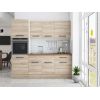 Bucatarie Sofia 200 cm, Sonoma, Blat termic nuc, Corp cuptor incorporabil