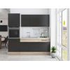Bucatarie Sofia 200 cm, Wenge / Sonoma, Blat termic alb, Corp cuptor incorporabil