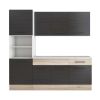 Bucatarie Sofia 200 cm, Wenge / Sonoma, Blat termic alb, Corp cuptor incorporabil