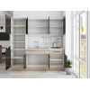 Bucatarie Sofia 200 cm, Wenge / Sonoma, Blat termic alb, Corp cuptor incorporabil