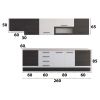Bucatarie Alfa 320, alb/wenge, blat termic travertin, corp hota