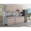 Bucatarie Alfa 260, Cu vitrina, Sonoma, Blat termic travertin