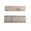 Bucatarie Alfa 260, Cu vitrina, Sonoma, Blat termic travertin